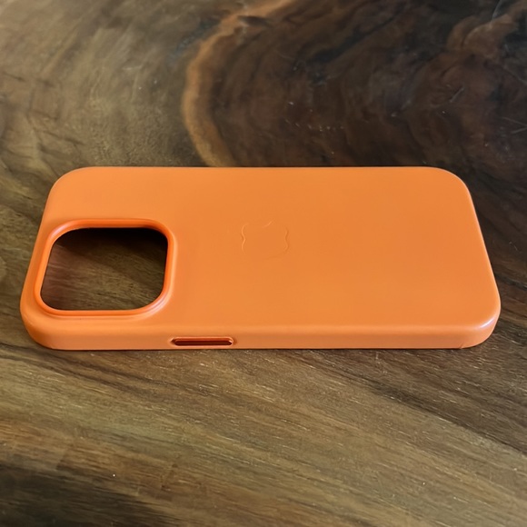 Orange Leather iPhone 14 Pro case. Case by Apple. - Picture 3 of 5